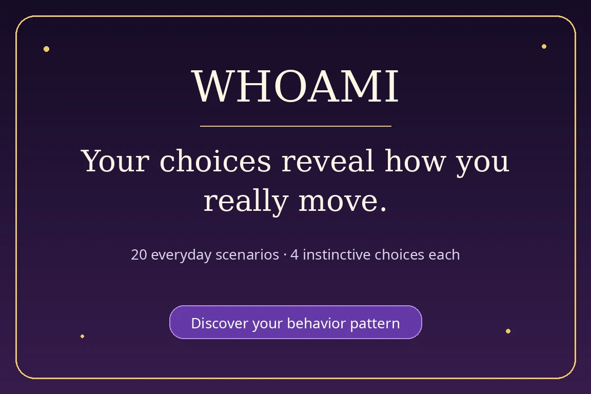 WhoAmI English behavior test